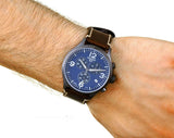 Buy Shop Tissot Chrono XL Blue Dial Brown Leather Strap Watch For Men - T116.617.36.047.00 USA Online