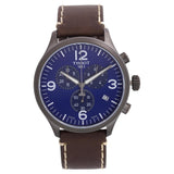 Buy Shop Tissot Chrono XL Blue Dial Brown Leather Strap Watch For Men - T116.617.36.047.00 USA Online
