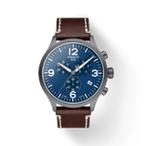 Buy Shop Tissot Chrono XL Blue Dial Brown Leather Strap Watch For Men - T116.617.36.047.00 USA Online