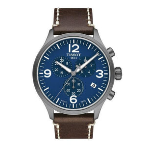Buy Shop Tissot Chrono XL Blue Dial Brown Leather Strap Watch For Men - T116.617.36.047.00 USA Online