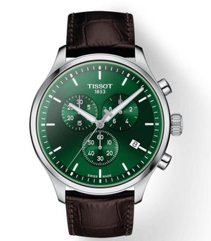 Buy Shop Tissot Chrono XL Chronograph Classic Green Dial Brown Leather Strap Watch For Men - T116.617.16.091.00 USA Online