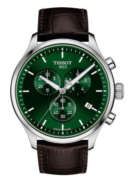 Buy Shop Tissot Chrono XL Chronograph Classic Green Dial Brown Leather Strap Watch For Men - T116.617.16.091.00 USA Online