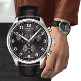 Buy Shop Tissot Chrono XL Classic Black Dial Black Leather Strap Watch For Men - T116.617.16.057.00 USA Online