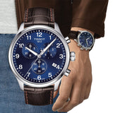 Buy Shop Tissot Chrono XL Classic Blue Dial Brown Leather Strap Watch For Men - T116.617.16.047.00 USA Online