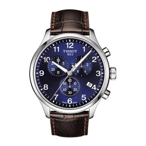 Buy Shop Tissot Chrono XL Classic Blue Dial Brown Leather Strap Watch For Men - T116.617.16.047.00 USA Online
