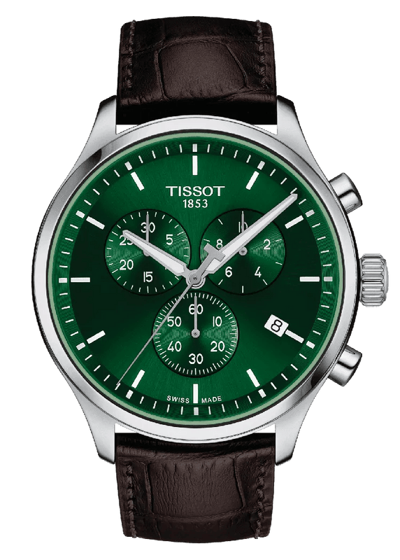 Buy Shop Tissot Chrono XL Classic Green Dial Brown Leather Strap Watch for Men - T116.617.16.092.00 USA Online