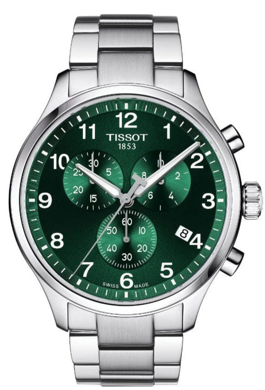 Buy Shop Tissot Chrono XL Classic Green Dial Silver Steel Strap Watch for Men - T116.617.11.091.00 USA Online