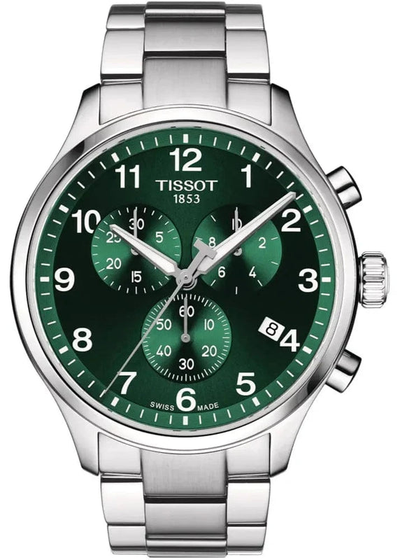 Buy Shop Tissot Chrono XL Classic Green Dial Silver Steel Strap Watch for Men - T116.617.11.092.00 USA Online