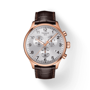Buy Shop Tissot Chrono XL Classic Silver Dial Brown Leather Strap Watch For Men - T116.617.36.037.00 USA Online