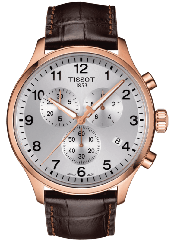Buy Shop Tissot Chrono XL Classic Silver Dial Brown Leather Strap Watch For Men - T116.617.36.037.00 USA Online