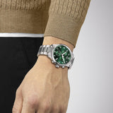 Tissot Chrono XL Classic Green Dial Silver Steel Strap Watch for Men - T116.617.11.092.00