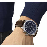 Buy Shop Tissot Chrono XL Vintage Blue Dial Brown Leather Strap Watch For Men - T116.617.16.042.00 USA Online