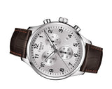 Buy Shop Tissot Chrono XL Silver Dial Brown Leather Strap Watch For Men - T116.617.16.037.00 USA Online
