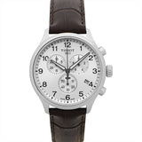 Buy Shop Tissot Chrono XL Silver Dial Brown Leather Strap Watch For Men - T116.617.16.037.00 USA Online