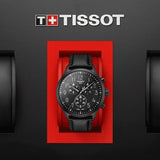 Buy Shop Tissot Chrono XL Vintage Black Dial Black Leather Strap Watch For Men - T116.617.36.052.00 USA Online