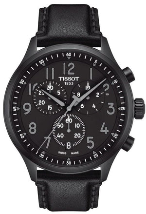 Buy Shop Tissot Chrono XL Vintage Black Dial Black Leather Strap Watch For Men - T116.617.36.052.00 USA Online