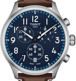 Buy Shop Tissot Chrono XL Vintage Blue Dial Brown Leather Strap Watch For Men - T116.617.16.042.00 USA Online
