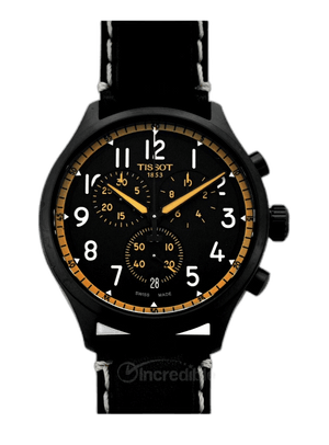 Buy Shop Tissot Chrono XL Vintage Chronograph Black Dial Black Leather Strap Watch For Men - T116.617.36.052.02 USA Online