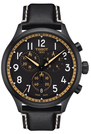 Buy Shop Tissot Chrono XL Vintage Chronograph Black Dial Black Leather Strap Watch For Men - T116.617.36.052.02 USA Online