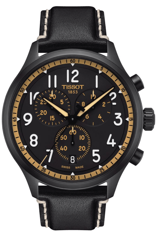 Buy Shop Tissot Chrono XL Vintage Chronograph Black Dial Black Leather Strap Watch For Men - T116.617.36.052.02 USA Online