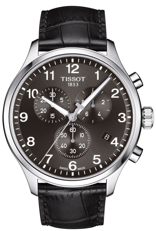 Buy Shop Tissot Chrono XL Vintage Quartz Black Dial Black Leather Strap Watch For Men - T116.617.16.062.00 USA Online