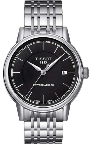 Buy Shop Tissot Classic Carson Powermatic 80 Black Dial Silver Steel Strap Watch For Men - T085.407.11.051.00 USA Online