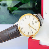 Buy Shop Tissot Classic Dream Ivory Dial Brown Leather Strap Watch for Men - T129.410.26.263.00 USA Online