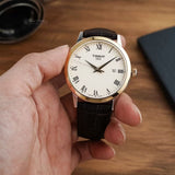 Buy Shop Tissot Classic Dream Ivory Dial Brown Leather Strap Watch for Men - T129.410.26.263.00 USA Online