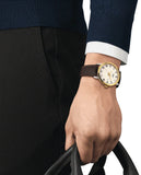 Buy Shop Tissot Classic Dream Ivory Dial Brown Leather Strap Watch for Men - T129.410.26.263.00 USA Online