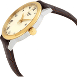 Buy Shop Tissot Classic Dream Ivory Dial Brown Leather Strap Watch for Men - T129.410.26.263.00 USA Online