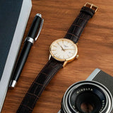 Buy Shop Tissot Classic Dream Ivory Dial Brown Leather Strap Watch for Men - T129.410.36.261.00 USA Online