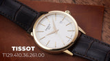 Buy Shop Tissot Classic Dream Ivory Dial Brown Leather Strap Watch for Men - T129.410.36.261.00 USA Online