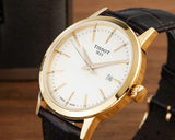Buy Shop Tissot Classic Dream Ivory Dial Brown Leather Strap Watch for Men - T129.410.36.261.00 USA Online
