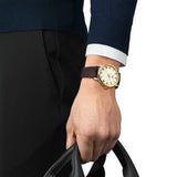 Buy Shop Tissot Classic Dream Ivory Dial Brown Leather Strap Watch for Men - T129.410.36.261.00 USA Online
