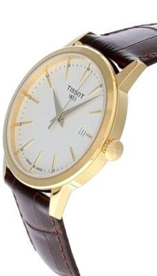 Buy Shop Tissot Classic Dream Ivory Dial Brown Leather Strap Watch for Men - T129.410.36.261.00 USA Online