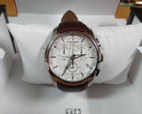 Buy Shop Tissot Couturier Chronograph White Dial Brown Leather Strap Watch For Men - T035.617.16.031.00 USA Online