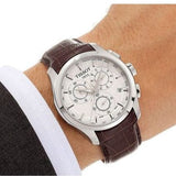 Buy Shop Tissot Couturier Chronograph White Dial Brown Leather Strap Watch For Men - T035.617.16.031.00 USA Online