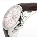 Buy Shop Tissot Couturier Chronograph White Dial Brown Leather Strap Watch For Men - T035.617.16.031.00 USA Online