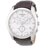 Buy Shop Tissot Couturier Chronograph White Dial Brown Leather Strap Watch For Men - T035.617.16.031.00 USA Online