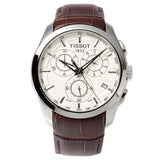 Buy Shop Tissot Couturier Chronograph White Dial Brown Leather Strap Watch For Men - T035.617.16.031.00 USA Online