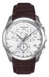 Buy Shop Tissot Couturier Chronograph White Dial Brown Leather Strap Watch For Men - T035.617.16.031.00 USA Online