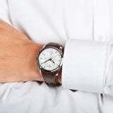 Buy Shop Tissot Couturier Chronograph White Dial Brown Leather Strap Watch For Men - T035.617.16.031.00 USA Online