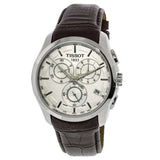 Buy Shop Tissot Couturier Chronograph White Dial Brown Leather Strap Watch For Men - T035.617.16.031.00 USA Online