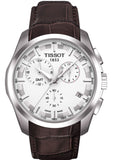 Buy Shop Tissot Couturier Chronograph White Dial Brown Leather Strap Watch For Men - T035.617.16.031.00 USA Online