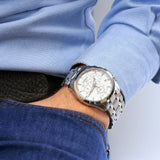 Buy Shop Tissot Couturier Chronograph White Dial Silver Steel Strap Watch For Men - T035.617.11.031.00 USA Online