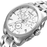 Buy Shop Tissot Couturier Chronograph White Dial Silver Steel Strap Watch For Men - T035.617.11.031.00 USA Online