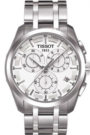 Buy Shop Tissot Couturier Chronograph White Dial Silver Steel Strap Watch For Men - T035.617.11.031.00 USA Online