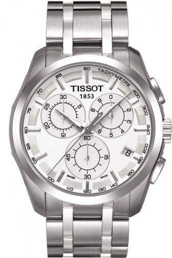 Buy Shop Tissot Couturier Chronograph White Dial Silver Steel Strap Watch For Men - T035.617.11.031.00 USA Online