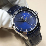 Buy Shop Tissot Couturier Lady Blue Dial Blue Leather Strap Watch for Women - T035.210.16.041.00 USA Online