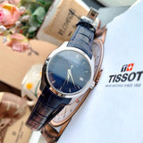 Buy Shop Tissot Couturier Lady Blue Dial Blue Leather Strap Watch for Women - T035.210.16.041.00 USA Online